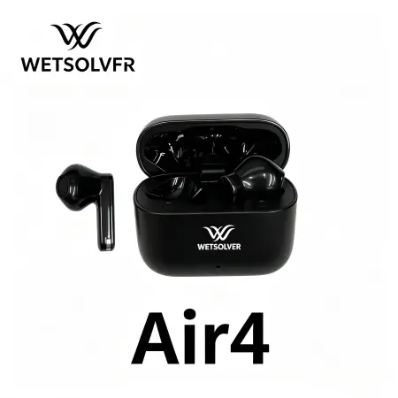 WETSOLVER Air4 black wireless Bluetooth headphones made of zinc alloy with charging case, in-ear headphones WETSOLVER Air4 black wireless Bluetooth headphones made of zinc alloy with charging case, in-ear headphones